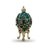 Faberge style egg Lilly of the Valley and Crown, music box