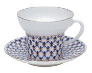 Tea cup with saucer Wave Cobalt Net