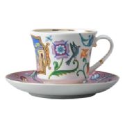 Tea cup with saucer Banquet Miracel city. Candy bars