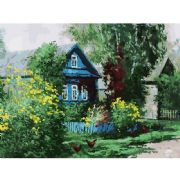Cottage in the village Painting by numbers