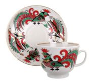 Cup and saucer Gift Two roosters