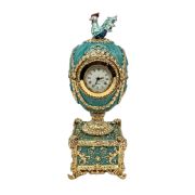 Faberge style egg "Chicken with Clock" music box