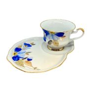 Gift set cup with saucer Spring Flower (Blue)