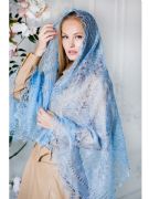 Orenburg lace shawl Blue Sprig Orenburg lace shawl Blue Sprig
