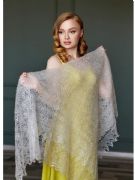 Orenburg lace shawl Peacock White