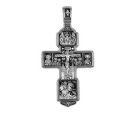 Orthodox Cross with the Crucifixion of Christ and Holy Images